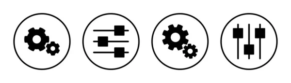 Paramètre Icône Set Illustration Paramètres Rouage Signe Symbole Signe Engrenage — Image vectorielle