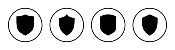 Набір Значків Щита Ілюстрація Піктограма Захисту Знак Безпеки Символ — стоковий вектор