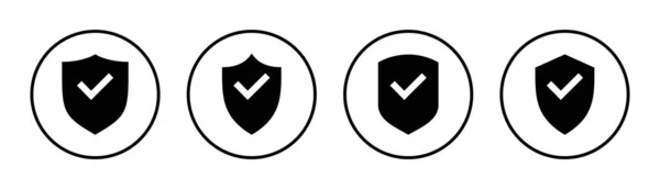 屏蔽检查图标集插图 保护许可标志 保险图标 — 图库矢量图片