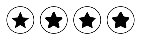 Ikona Hvězdné Sady Ilustrací Označení Symbol Hodnocení Oblíbená Ikona Hvězdy — Stockový vektor