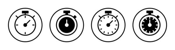 Stopwatch Icon Set Illustration Timer Sign Symbol Countdown Icon Period — Stock Vector