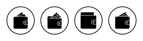 钱包图标集插图 钱包标识和符号 — 图库矢量图片