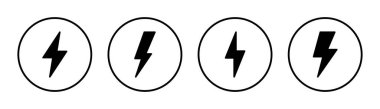 Şimşek simgesi çizimi. Elektrik işareti ve sembol. Güç simgesi. enerji işareti