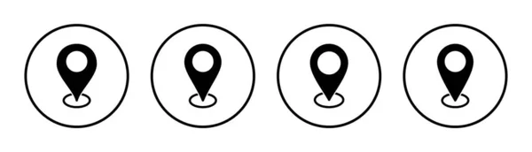 Иллюстрация Набора Значков Адреса Знак Местоположения Символ Точная Точка — стоковый вектор