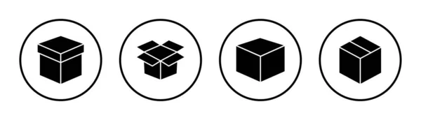 Illustration Coffret Icône Panneau Symbole Boîte Colis Paquet — Image vectorielle