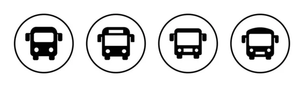 Illustration Jeu Icônes Bus Signe Symbole Bus Symbole Transport — Image vectorielle