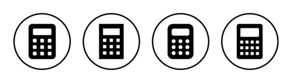 Ikona Ikona Kalkulator Set Ilustracja Znak Symbol Kalkulatora — Wektor stockowy