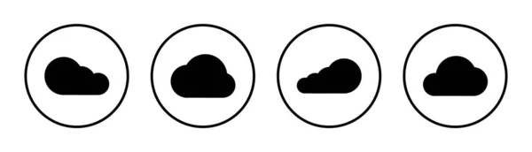 Ilustração Conjunto Ícones Nuvem Sinal Nuvem Símbolo — Vetor de Stock