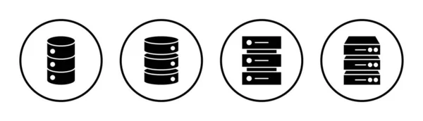 データベースアイコンセットイラスト データベースの記号と記号 — ストックベクタ