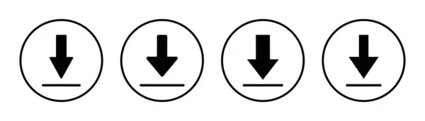 Pobierz Ikonę Zestaw Ilustracji Pobierz Znak Symbol — Wektor stockowy