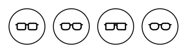 Ícone Óculos Conjunto Ilustração Sinal Óculos Símbolo — Vetor de Stock
