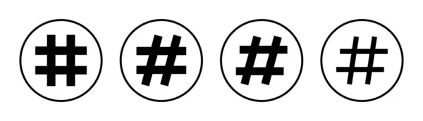 Hashtag Pictogram Set Illustratie Hashtag Teken Symbool — Stockvector