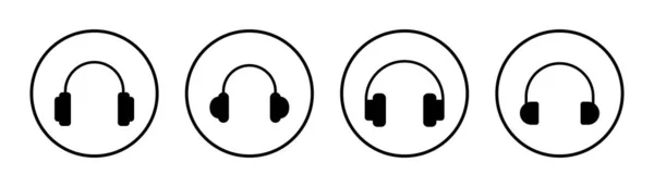 Fejhallgató Ikon Készlet Illusztráció Fejhallgató Jel Szimbólum — Stock Vector