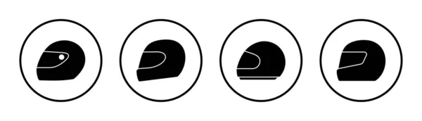 Helmet Icon Set Illustration Motorcycle Helmet Sign Symbol Construction Helmet — Stock Vector