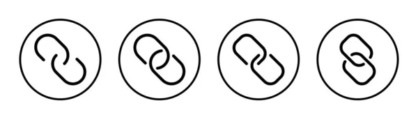 Illustration Jeu Icônes Chaîne Hyperliens Signe Symbole — Image vectorielle