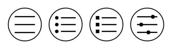 Meniu Icon Set Ilustrație Semnul Meniului Web Simbolul Simbolul Meniului — Vector de stoc