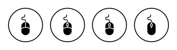Ikona Myši Nastaví Ilustraci Klepněte Znak Symbol Vektor Ikony Ukazatele — Stockový vektor