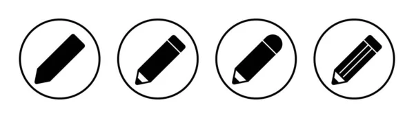 Illustration Jeu Icônes Signe Symbole Stylo Modifier Vecteur Icône — Image vectorielle