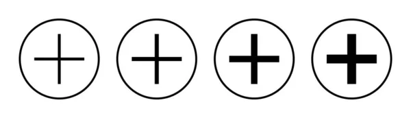 Ikon Sæt Illustration Tilføj Plustegn Symbol – Stock-vektor