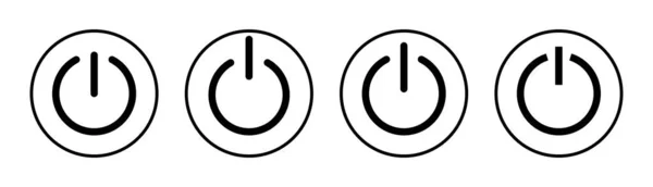 Ilustracja Zestawu Ikon Mocy Znak Symbol Wyłącznika Zasilania Energia Elektryczna — Wektor stockowy