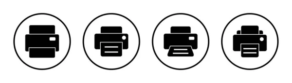 Imprimer Illustration Jeu Icônes Signe Symbole Imprimante — Image vectorielle