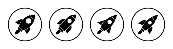 Набір Іконок Ракети Ілюстрація Знак Стартапу Символ Значок Ракетної Пускової — стоковий вектор