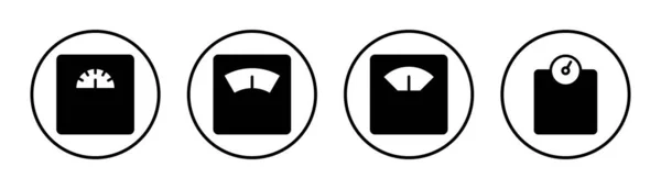 スケールアイコンセットイラスト 体重計の記号と記号 — ストックベクタ