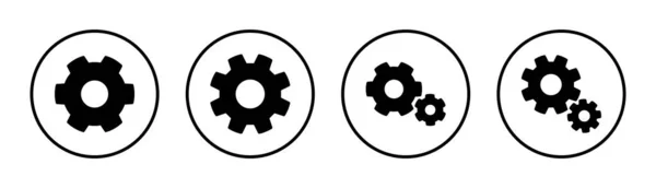 Impostazione Icona Set Illustrazione Segno Simbolo Delle Impostazioni Del Ingranaggio — Vettoriale Stock