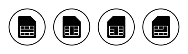Icono Tarjeta Sim Conjunto Ilustración Signo Símbolo Tarjeta Sim Dual — Vector de stock
