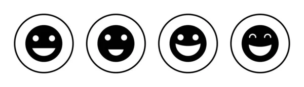 Icono Sonrisa Conjunto Ilustración Sonrisa Icono Emoticono Señal Retroalimentación Símbolo — Vector de stock