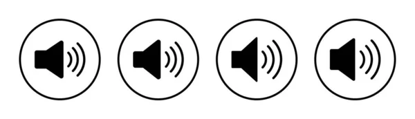 Εικονογράφηση Συνόλου Εικονιδίων Σύμβολο Όγκου Και Σύμβολο Εικονίδιο Μεγαφώνου Ηχητικό — Διανυσματικό Αρχείο