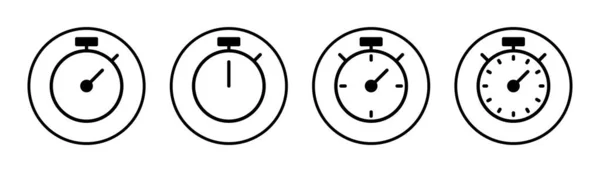 Ilustracja Ikony Stoper Set Znak Czasowy Symbol Ikona Odliczania Okres — Wektor stockowy