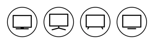 Εικόνα Συνόλου Εικονιδίων Τηλεόρασης Τηλεοπτικό Σήμα Και Σύμβολο — Διανυσματικό Αρχείο