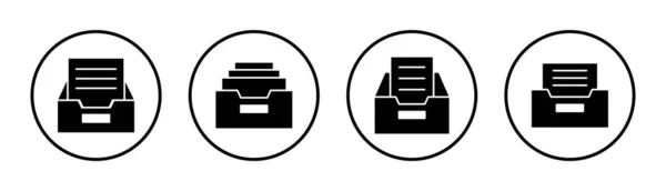 存档文件夹图标集说明 文档向量图标 存档存储图标 — 图库矢量图片