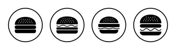 Illustration Jeu Icônes Burger Burger Signe Symbole Hamburger — Image vectorielle