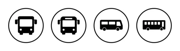 Illustrazione Set Icona Bus Segno Simbolo Dell Autobus Simbolo Trasporto — Vettoriale Stock