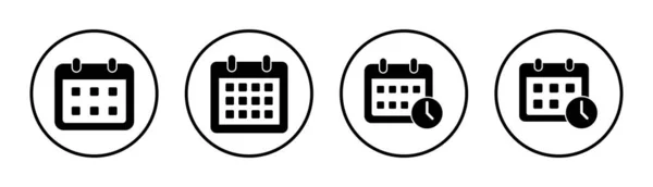 Εικόνα Συνόλου Εικονιδίων Ημερολογίου Πινακίδα Και Σύμβολο Ημερολογίου Σύμβολο Εικονιδίων — Διανυσματικό Αρχείο