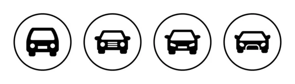 Ikona Samochodu Zestaw Ilustracji Znak Symbol Samochodu Mały Sedan — Wektor stockowy