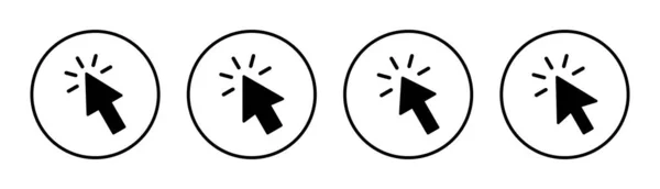 Kliknij Ikonę Zestaw Ilustracji Znak Strzałki Wskaźnik Symbol Ikona Kursora — Wektor stockowy