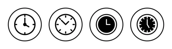 时钟图标集插图 时间的标志和符号 观看图标 — 图库矢量图片