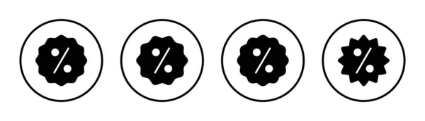 Illustrazione Set Icona Sconto Segno Tag Sconto Simbolo — Vettoriale Stock