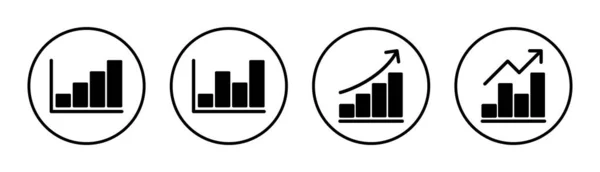 Növekvő Grafikon Ikon Beállított Illusztráció Táblázat Szimbólum Ábra Ikon — Stock Vector