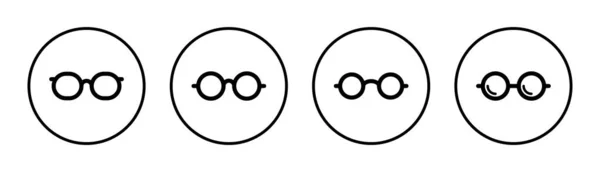 Bicchieri Icona Set Illustrazione Segno Simbolo Degli Occhiali — Vettoriale Stock