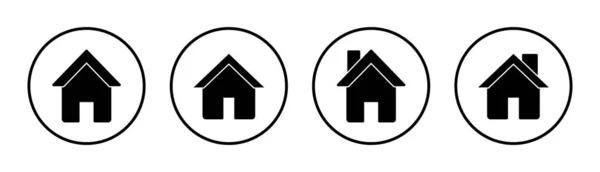 ホームアイコンセットイラスト 家の記号と記号 — ストックベクタ