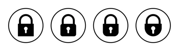 Lock Icon Set Illustration Padlock Sign Symbol Encryption Icon Security — Stock Vector