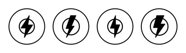 Lightning Icon Set Illustration Electric Sign Symbol Power Icon Energy — Stock Vector