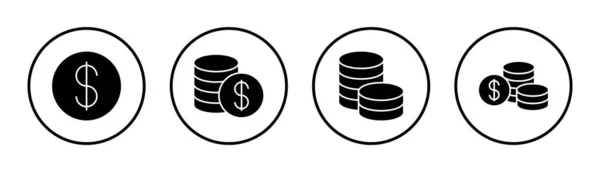 Geld Ikone Setzte Illustration Geldzeichen Und Symbol — Stockvektor