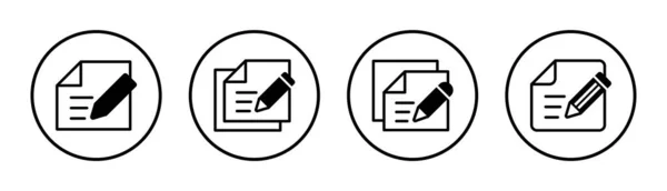 Icono Nota Conjunto Ilustración Signo Símbolo Del Bloc Notas — Vector de stock
