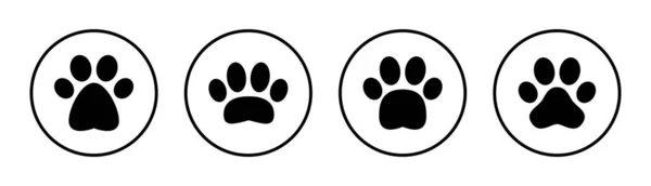 Pictograma Paw Set Ilustrație Laba Semn Imprimare Simbol Câine Sau — Vector de stoc