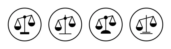 Scale Icona Set Illustrazione Icona Della Scala Legge Segno Simbolo — Vettoriale Stock